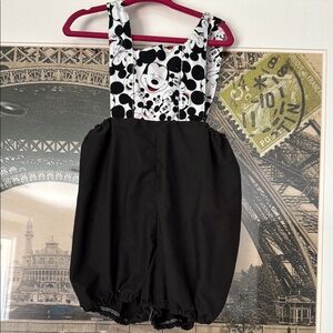 Handmade in US Disney onesie Black Overalls with Classic Silhouette